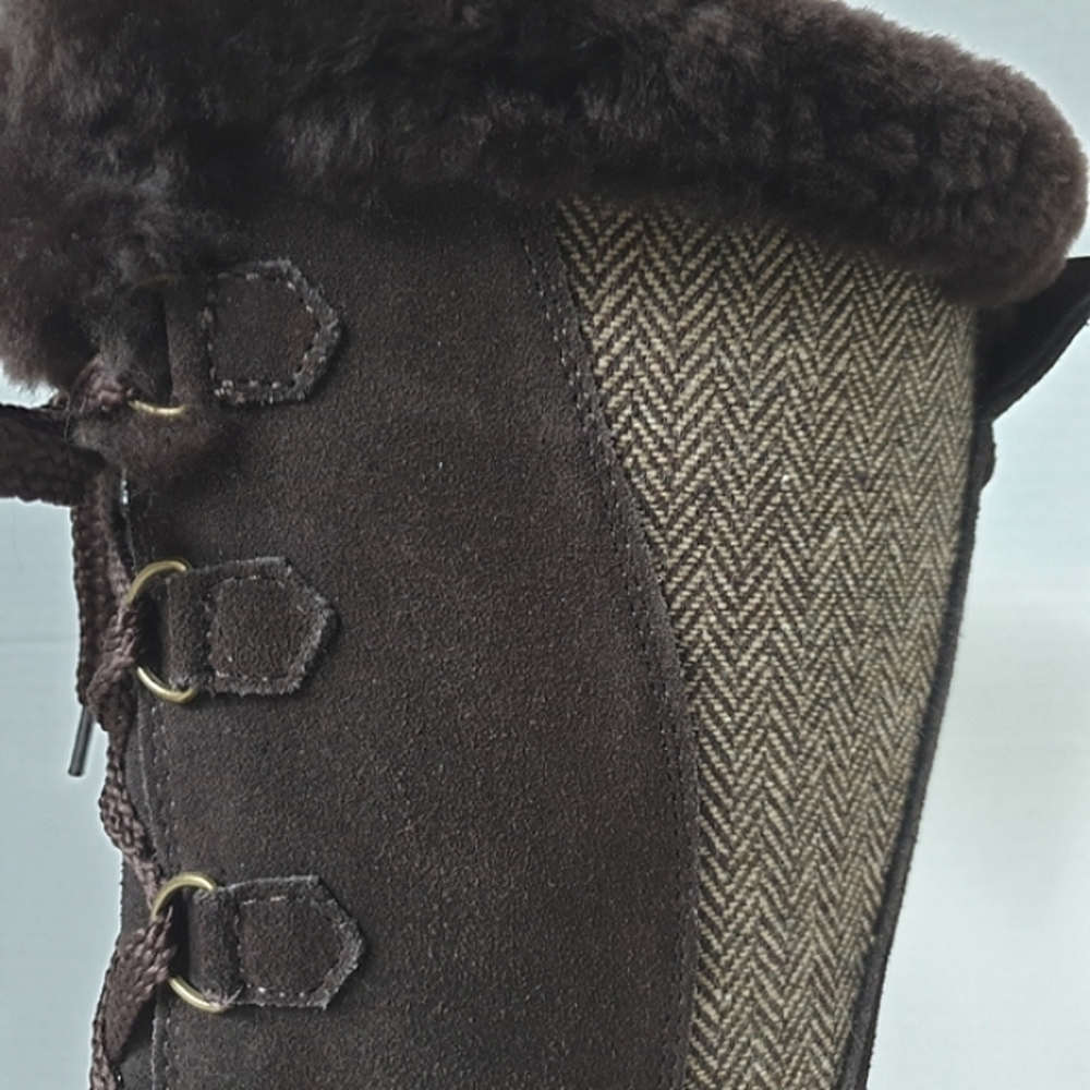 Lamo Wm Harper Premium Choc Brown Suede & Sheepskin Lined Tall Winter Boots 6-7 - Picture 6 of 16
